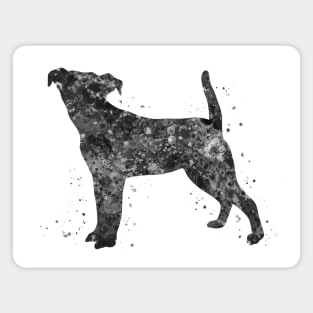 jack russell dog black and white art Magnet